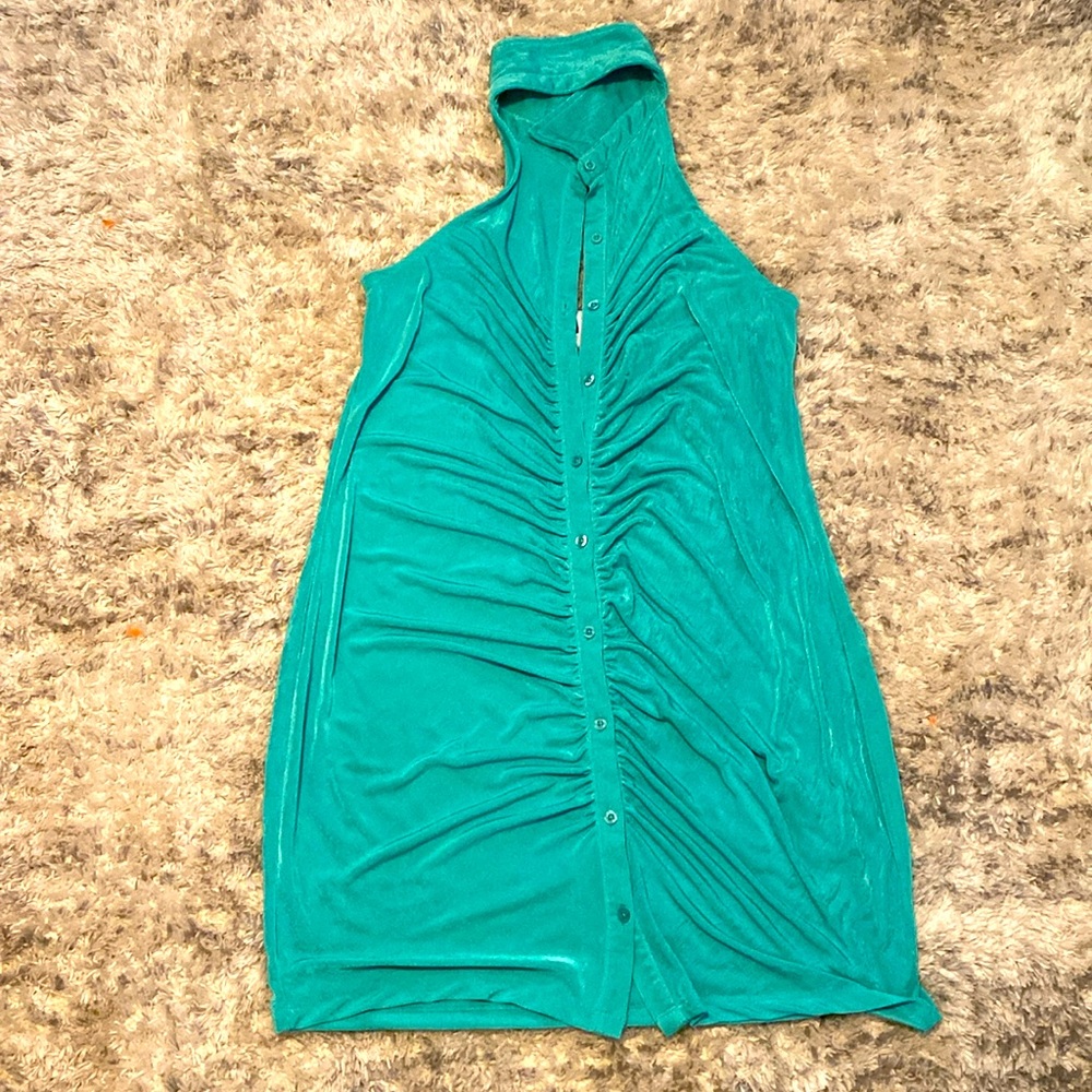 Teal halter top dress
